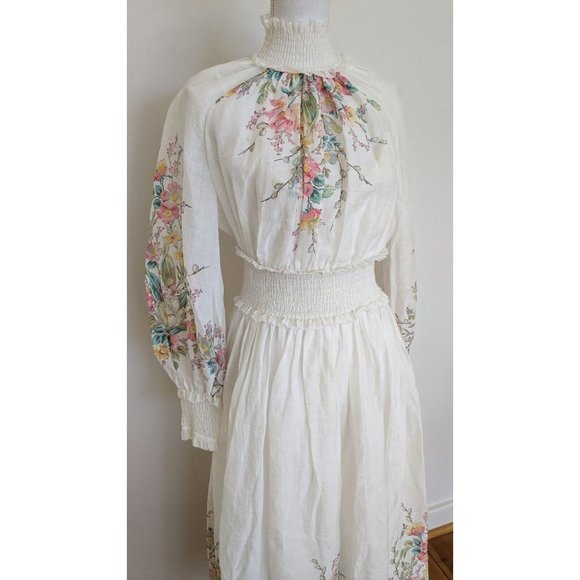 Zimmermann Zinnia Shirred Waist Long Dress - Picture 5 of 12